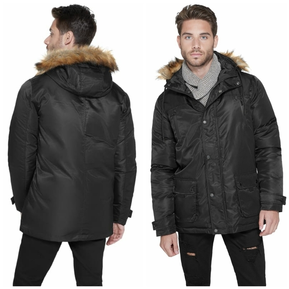 NEW GUESS Brady Hooded Parka SZ L - Picture 1 of 5